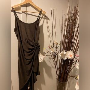 Faux Suede Brown Dress